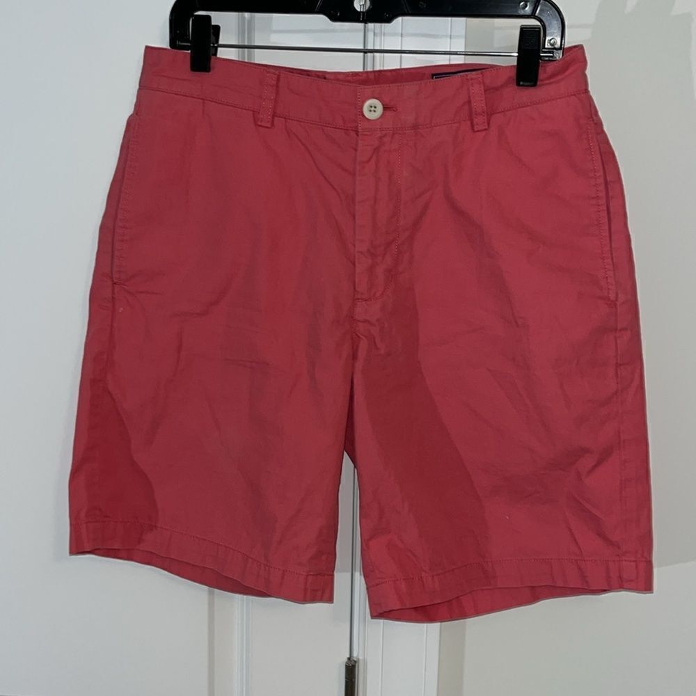 Pale Pink vineyard vines cotton flat front Club 9” model golf sailing shorts 32